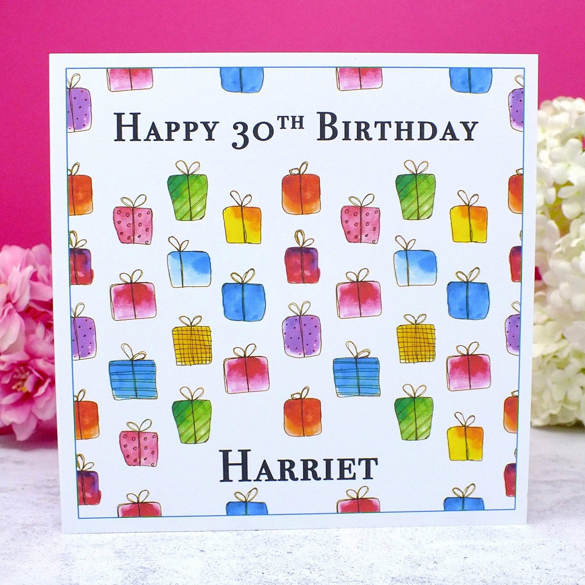 Personalised 'Gift Box' Birthday Card - Any Name &amp; Age Main